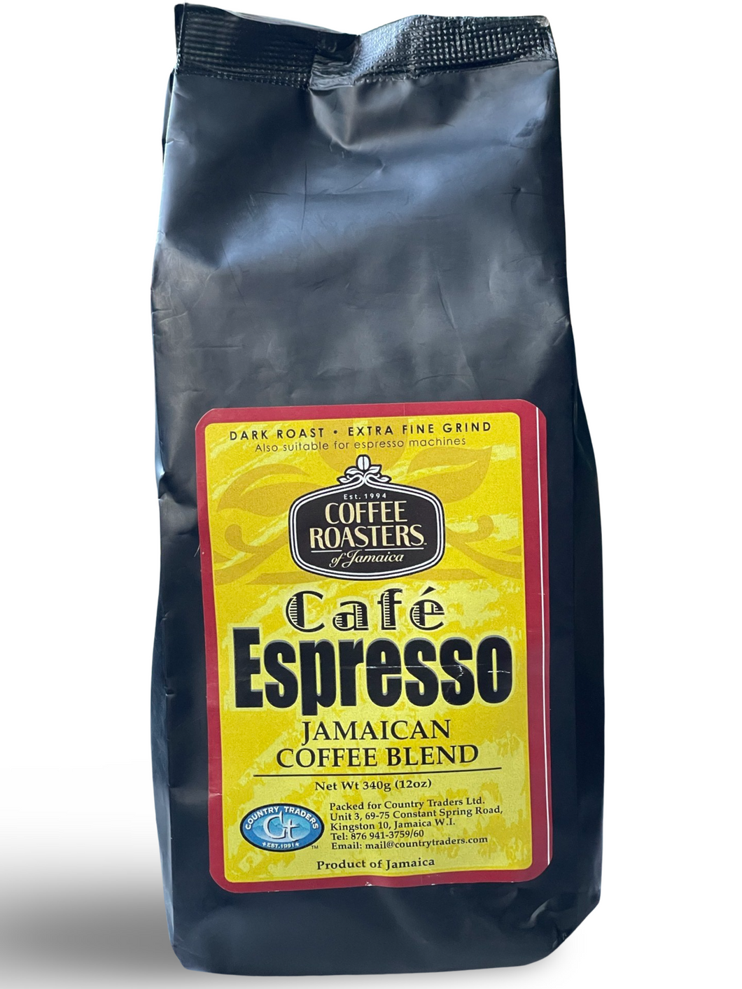 Coffee Roasters of Jamaica Cafe Espresso Jamaican Coffee Blend 12oz