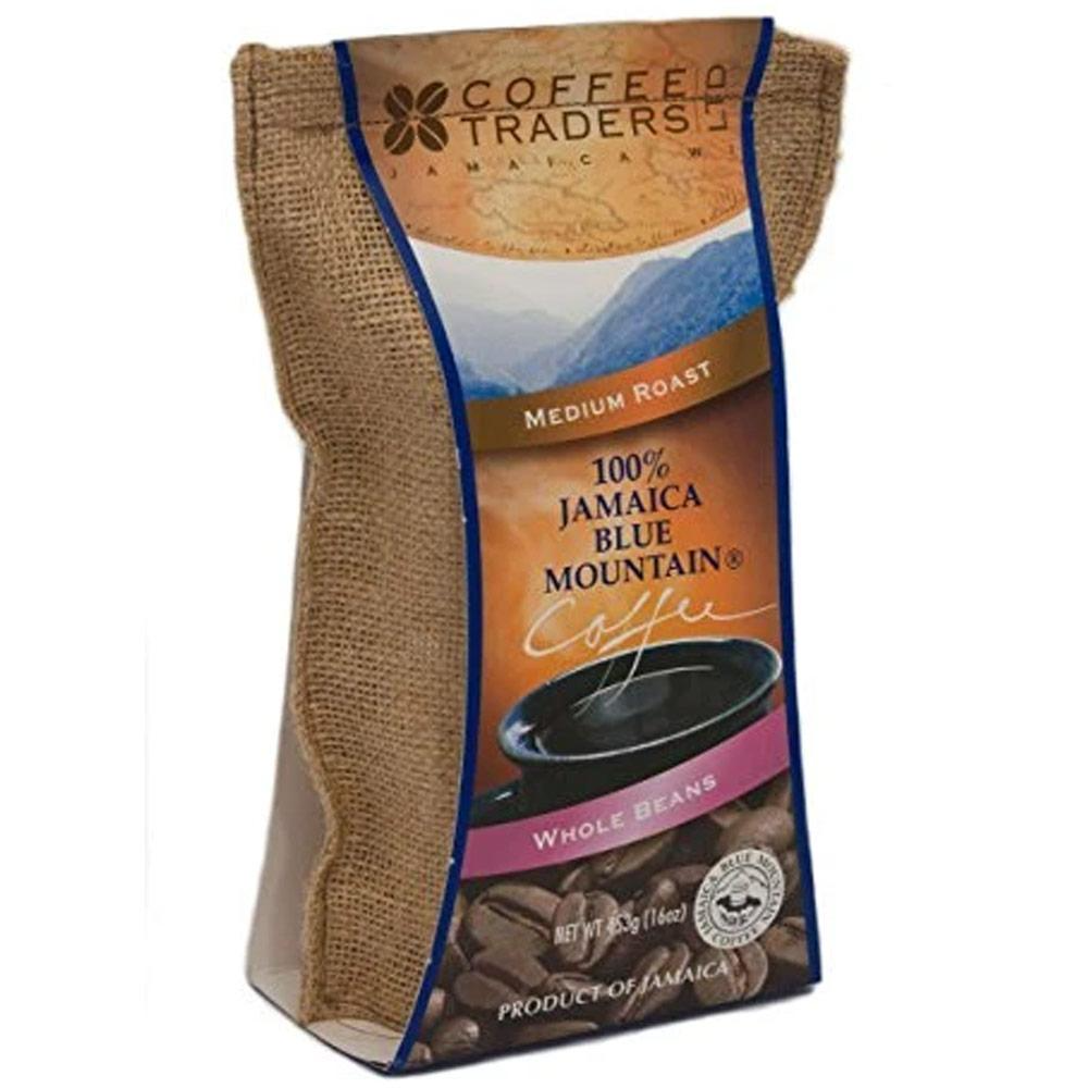 Coffee Traders Café en grains torréfiés 100 % Jamaïque Blue Mountain®️ 16 oz